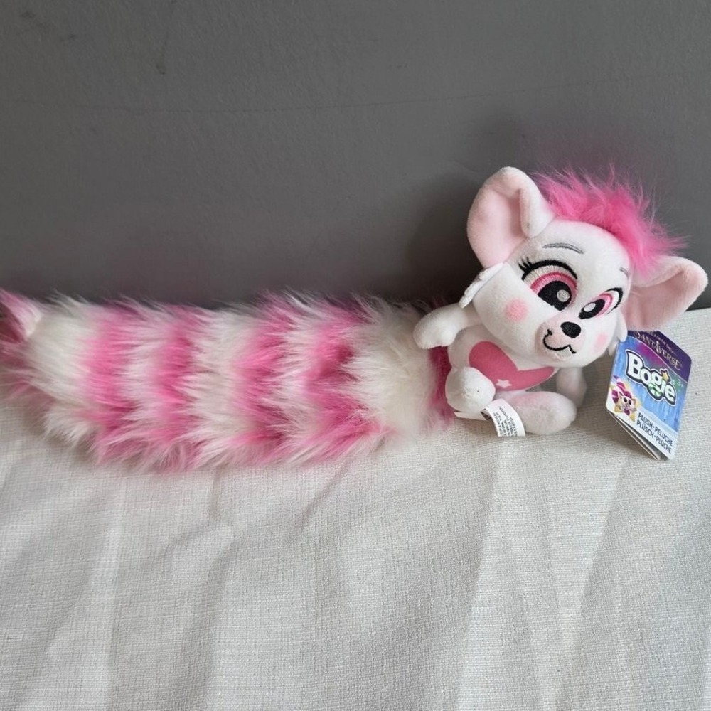 Elf on the Shelf Santaverse Bogie Plush Toy White Pink Striped Tail NWT